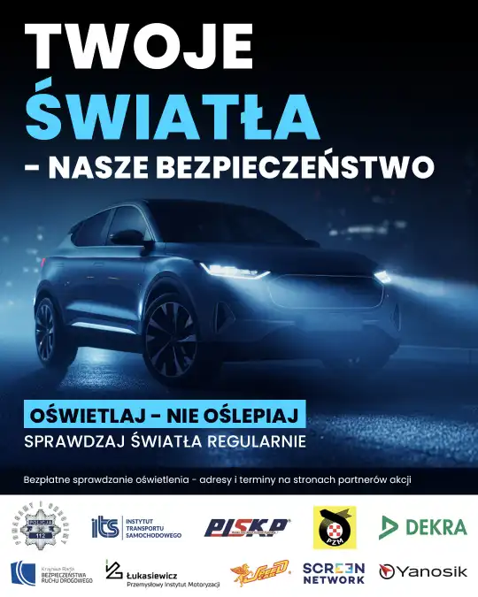 „Twoje światła – Nasze bezpieczeństwo”: sprawdź światła swojego auta już w sobotę