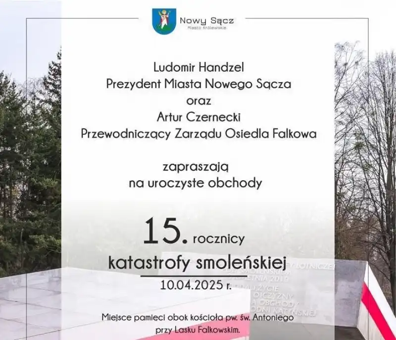 Nowy Sącz: Uroczystości z okazji 15. rocznicy katastrofy smoleńskiej