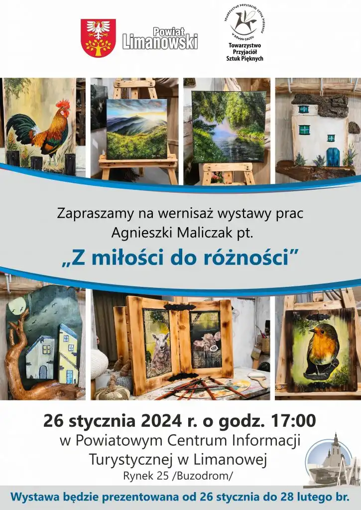 26 stycznia wernisaż wystawy Agnieszki Maliczak „Z miłości do różności” w PCIT w Limanowej