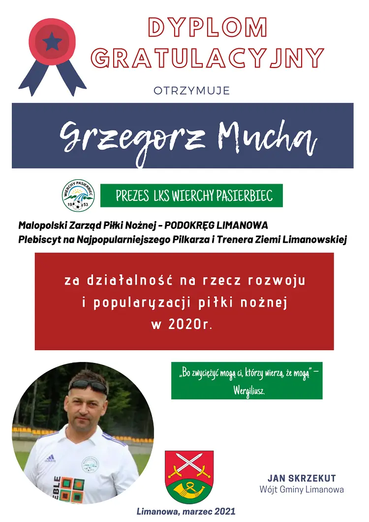 Rozstrzygnięto plebiscyt na najpopularniejszego piłkarza i trenera Ziemi Limanowskiej 2020
