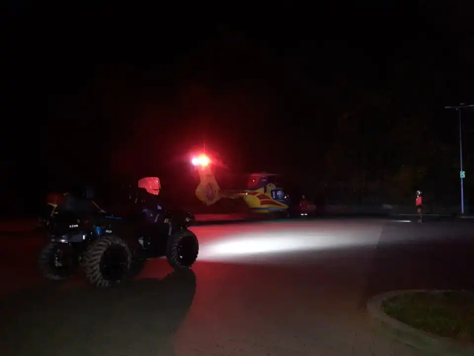 Wypadek na quadzie. Kierowca w ciężkim stanie został zabrany przez śmigłowiec LPR