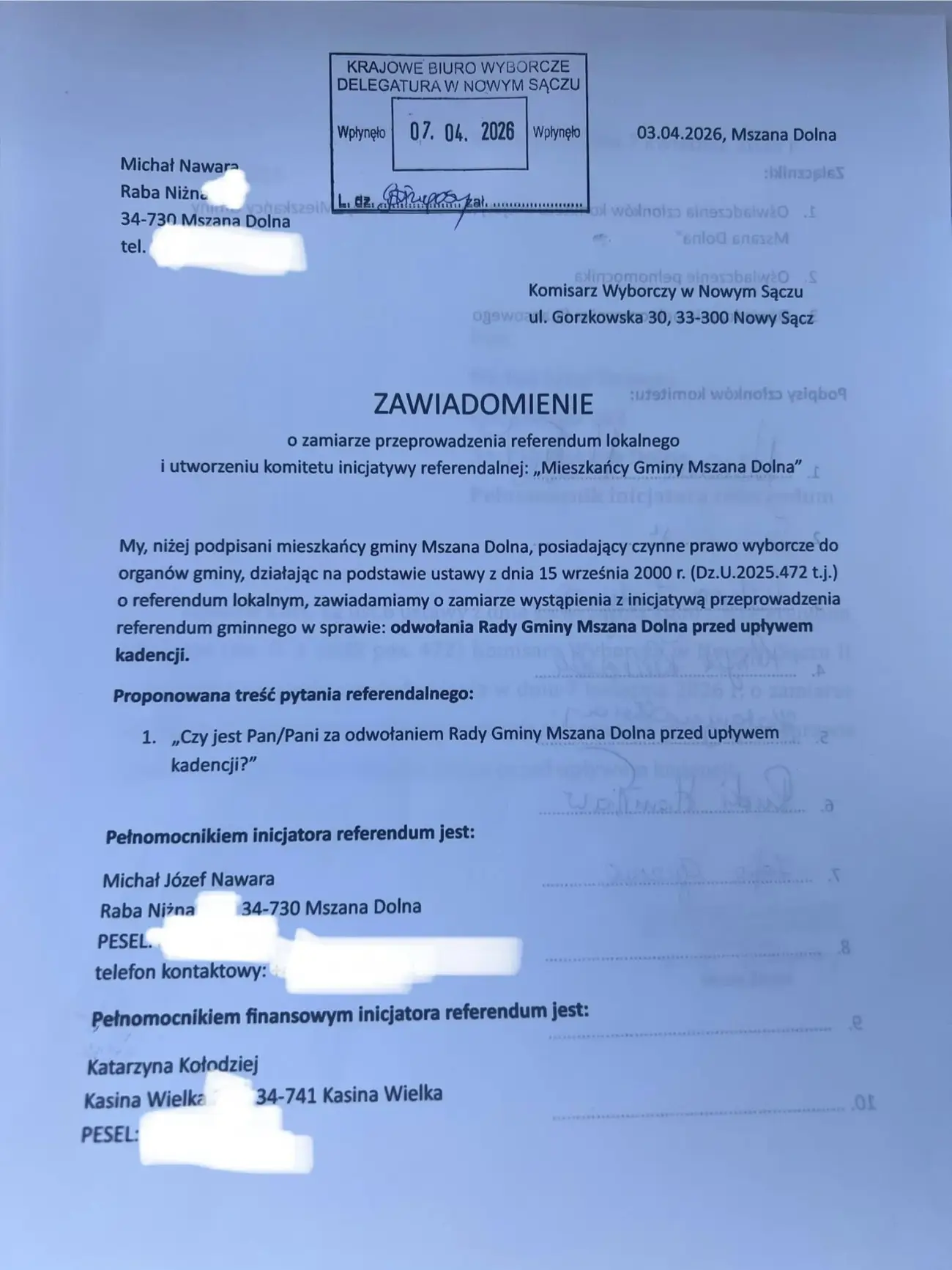 Mszana Dolna: Chcą odwołać Radę Gminy, pierwszy krok wykonany, procedura ruszyła