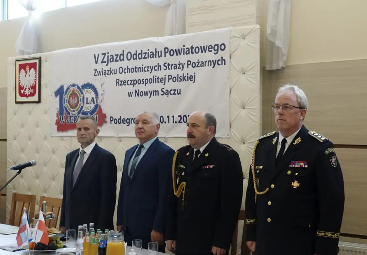 V Zjazd Oddziału Powiatowego Związku OSP w Nowym Sączu. Wybierano władze