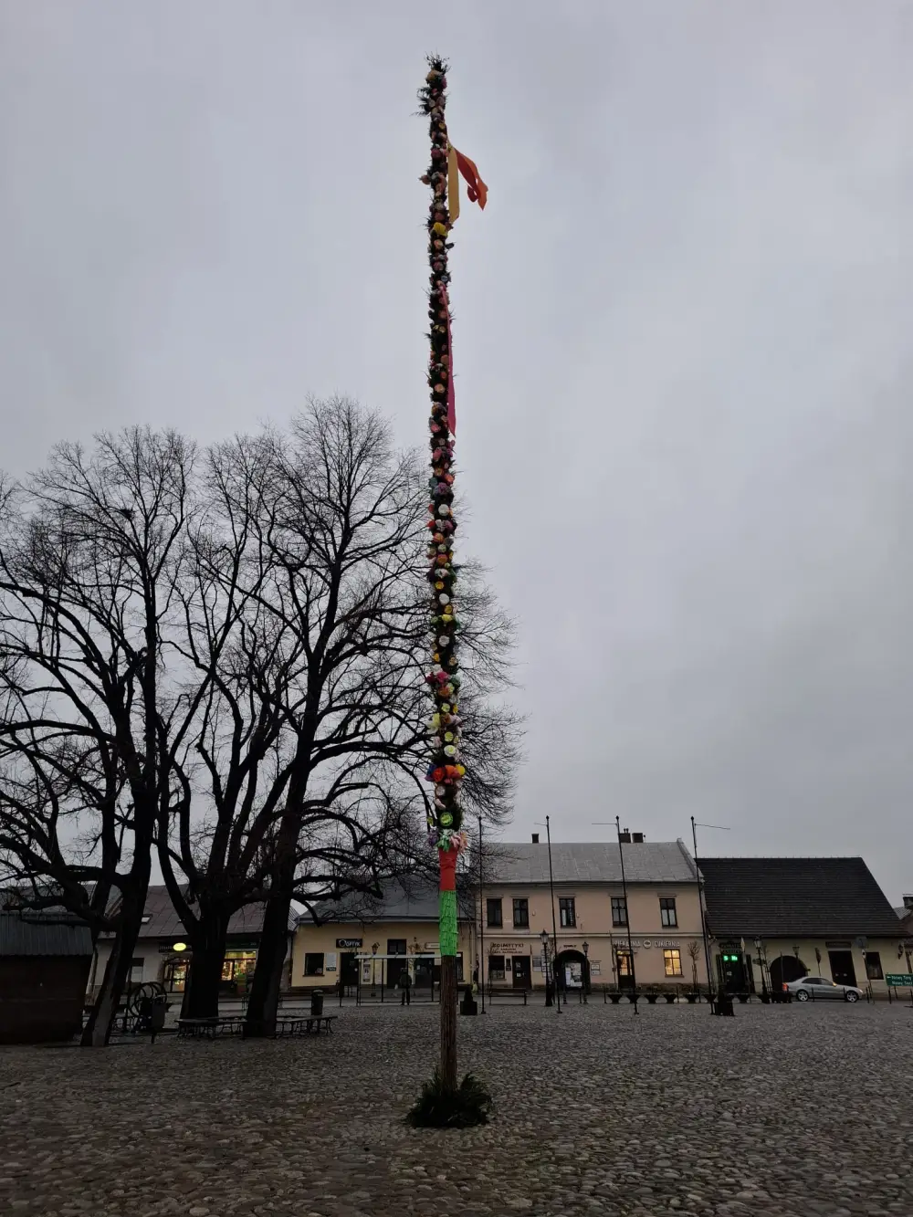 Kolorowa palma stanęła na rynku w Starym Sączu