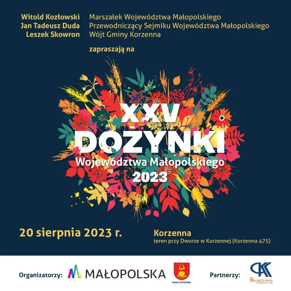 20 sierpnia w Korzennej Dożynki Województwa Małopolskiego