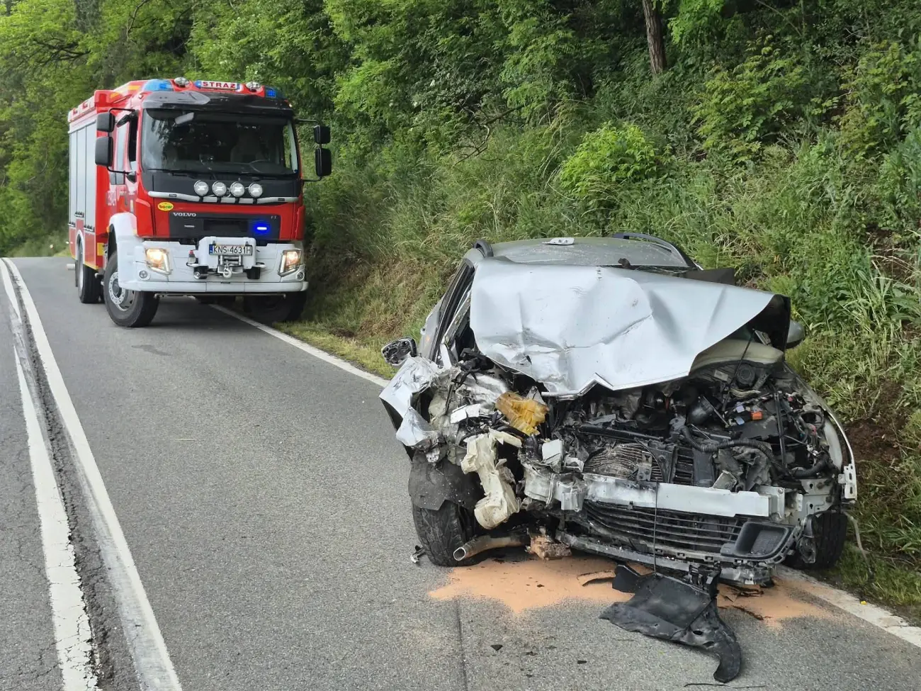 Wypadek w Andrzejówce. Kilka służb ratunkowych ruszyło na miejsce