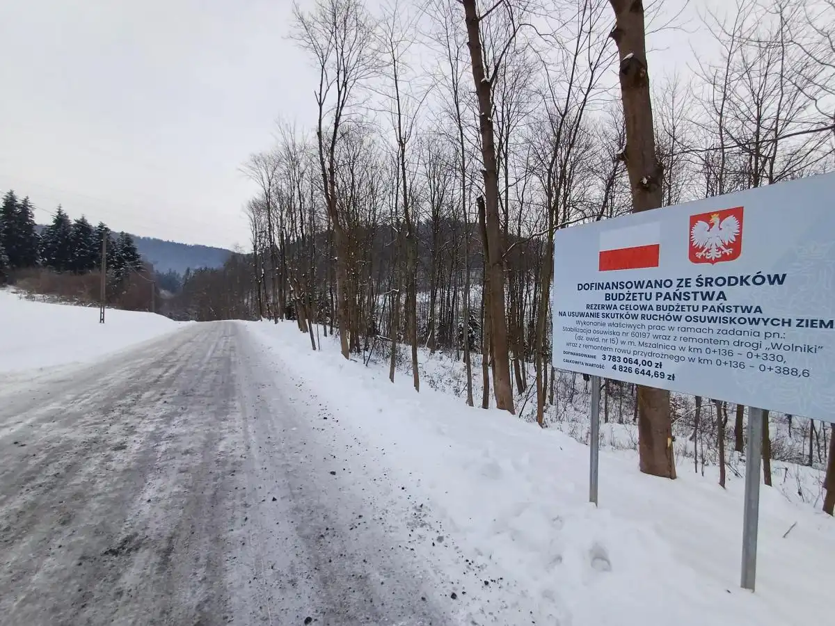 Zakończyły się prace nad stabilizacją osuwiska „Wolniki” w Mszalnicy