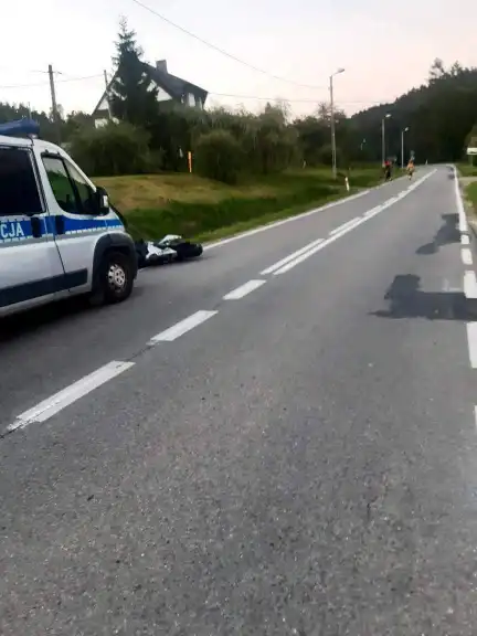 Wypadek motocyklisty w Bereście