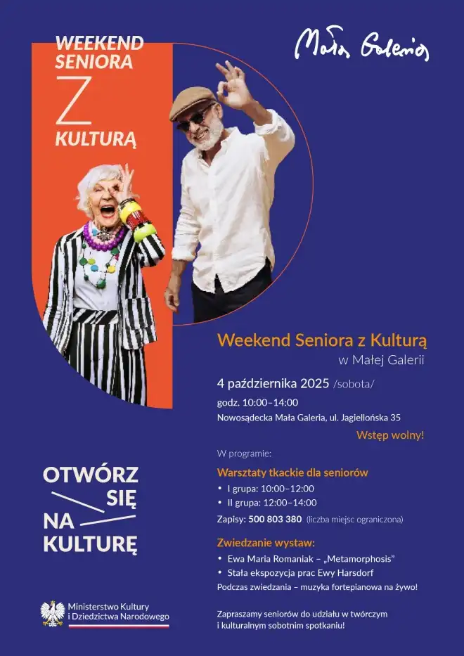 Weekend seniora z kulturą. Sztuka, warsztaty i teatralna premiera w Nowym Sączu