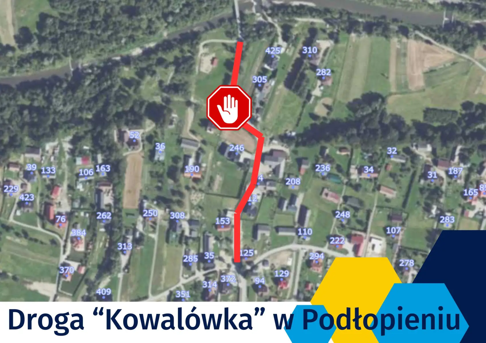 Podłopień. Droga „Kowalówka” czasowo zamknięta