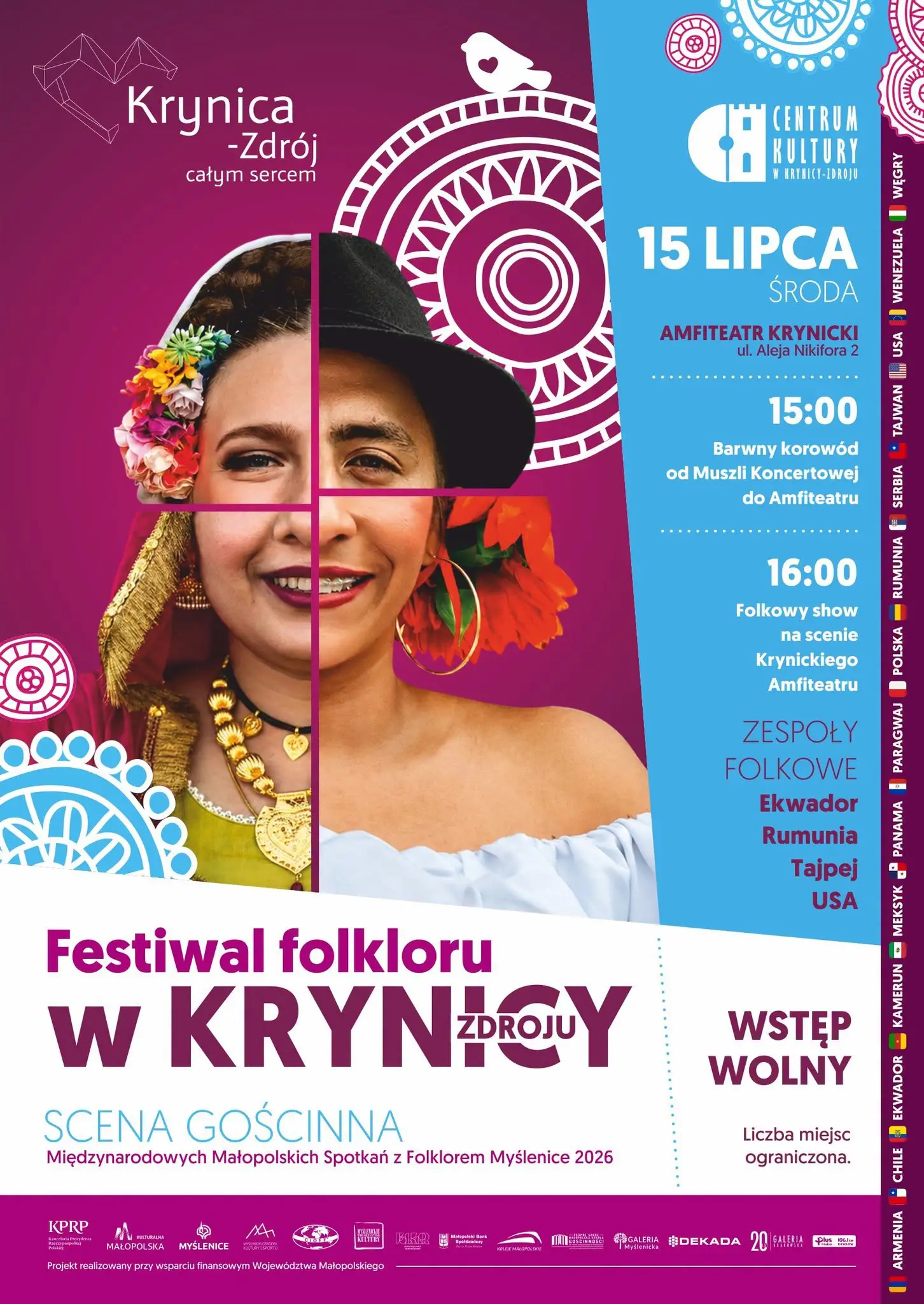 Barwny korowód i występy zespołów z całego świata. Festiwal Folkloru już 15 lipca w Krynicy