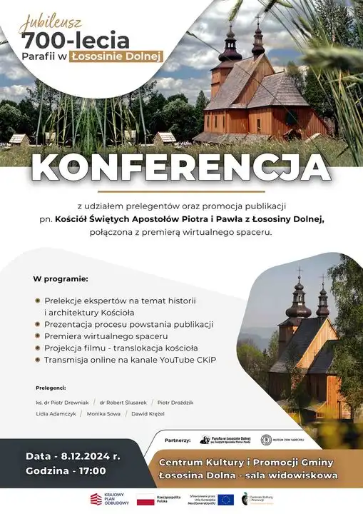 Odkryj 700-letnią historię Kościoła w Łososinie Dolnej. Konferencja z prezentacją albumu i wirtualnym spacerem