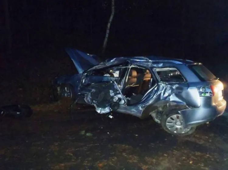 Wypadł z drogi i uderzył w drzewa