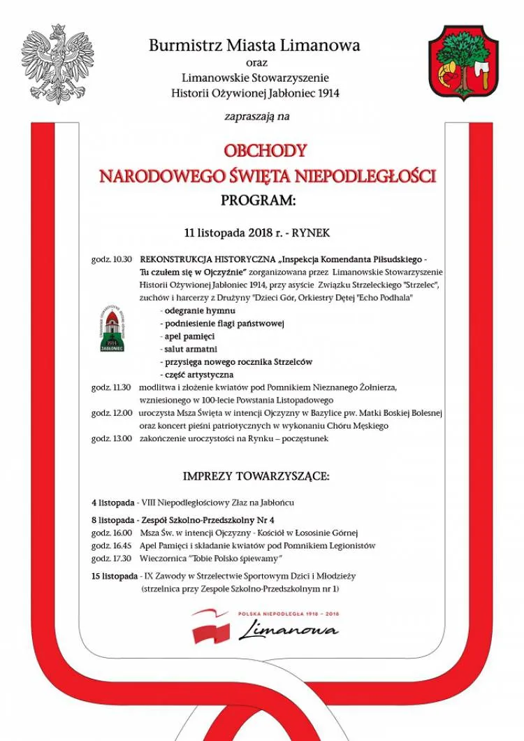 Obchody Narodowego Święta Niepodległości w Limanowej