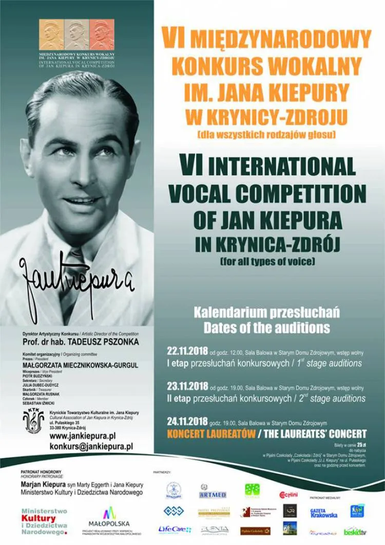 VI Międzynarodowy Konkurs Wokalny im. Jana Kiepury w Krynicy-Zdroju