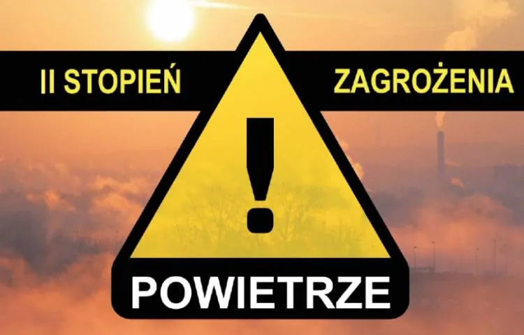 Ostrzeżenie o II stopniu zanieczyszczenia powietrza