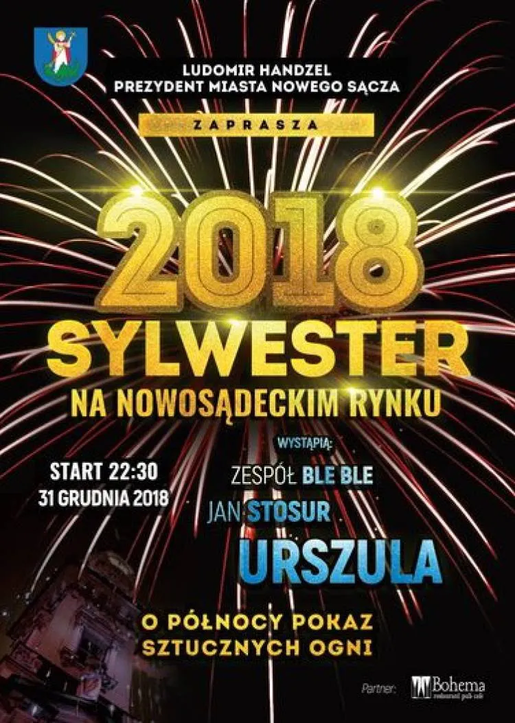 Sylwester 2018/2019  na Nowosądeckim Rynku