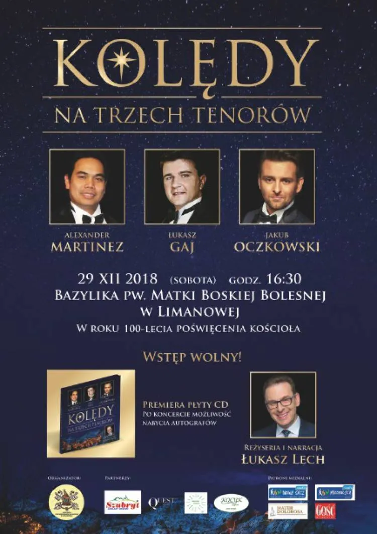 Koncert Trzech Tenorów w Limanowej