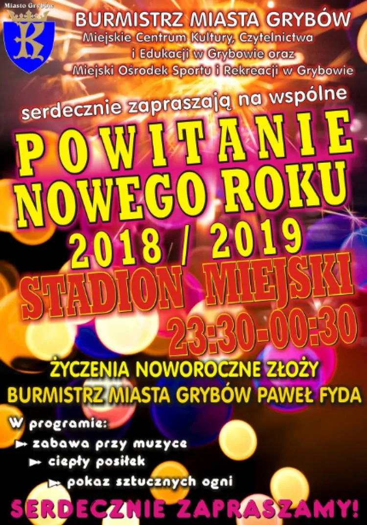 Powitanie Nowego Roku 2019 w Grybowie
