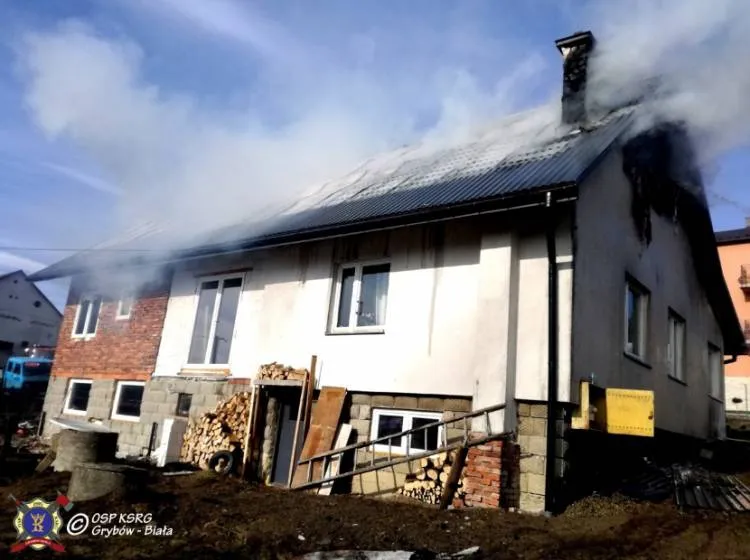 Pożar domu w Siołkowej
