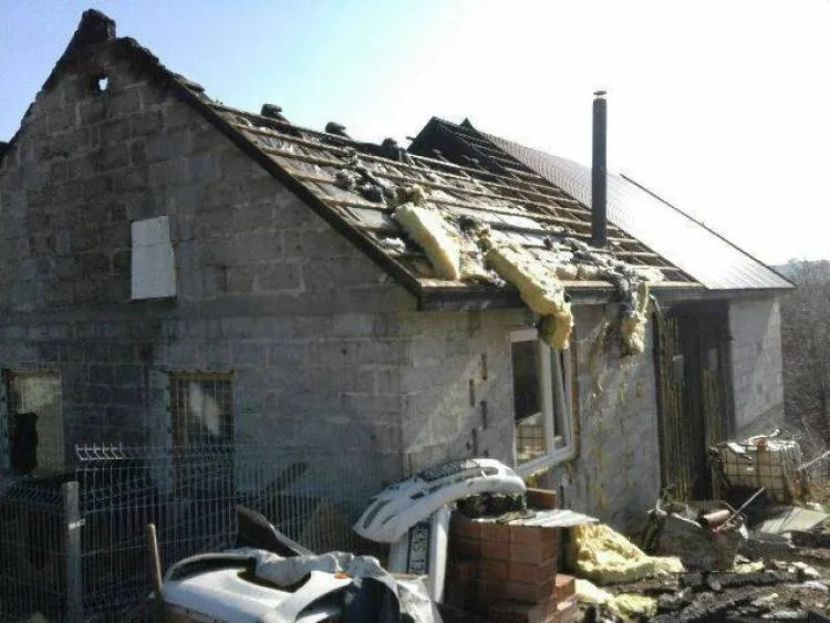 Pożar garażu w Janczowej