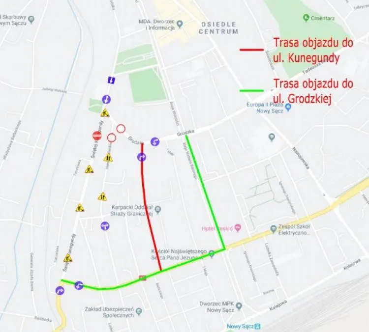 Od jutra czasowa zmiana organizacji ruchu na skrzyżowaniu ulic: Jagiellońska, Grodzka i Kunegundy