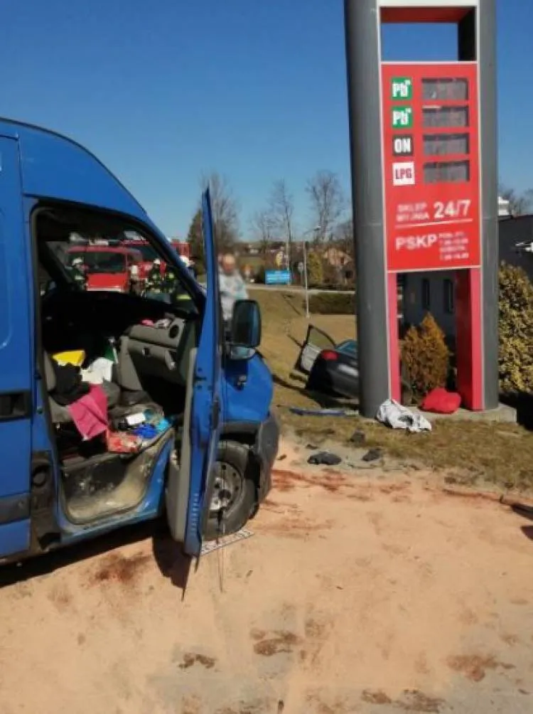 Wypadek drogowy w Łęce