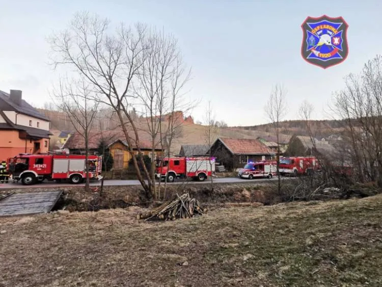 pożar domu Łosie