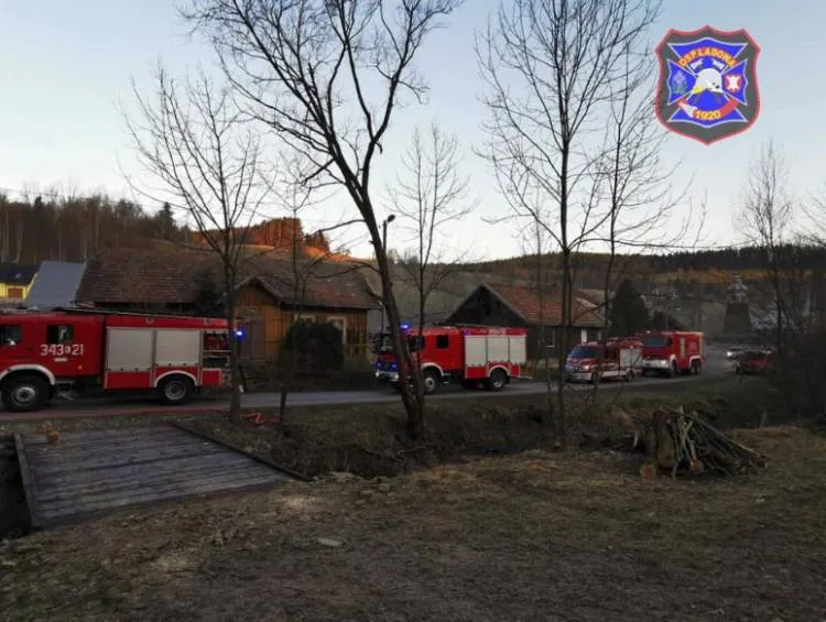 pożar domu Łosie