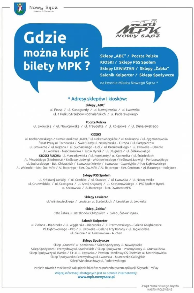gdzie kupić bilety nowy sącz