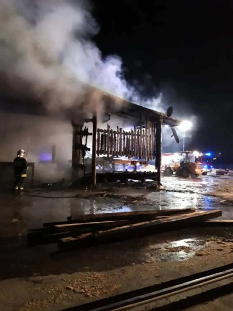 pożar tartaku Mszana Dolna