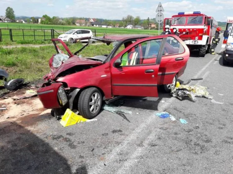 zderzenie dwóch samochodów osobowych Podrzecze