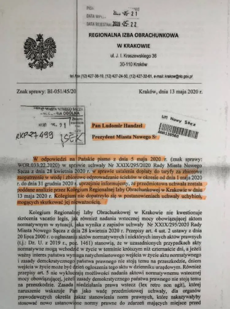 dopłaty do wody i ścieków Nowy Sącz