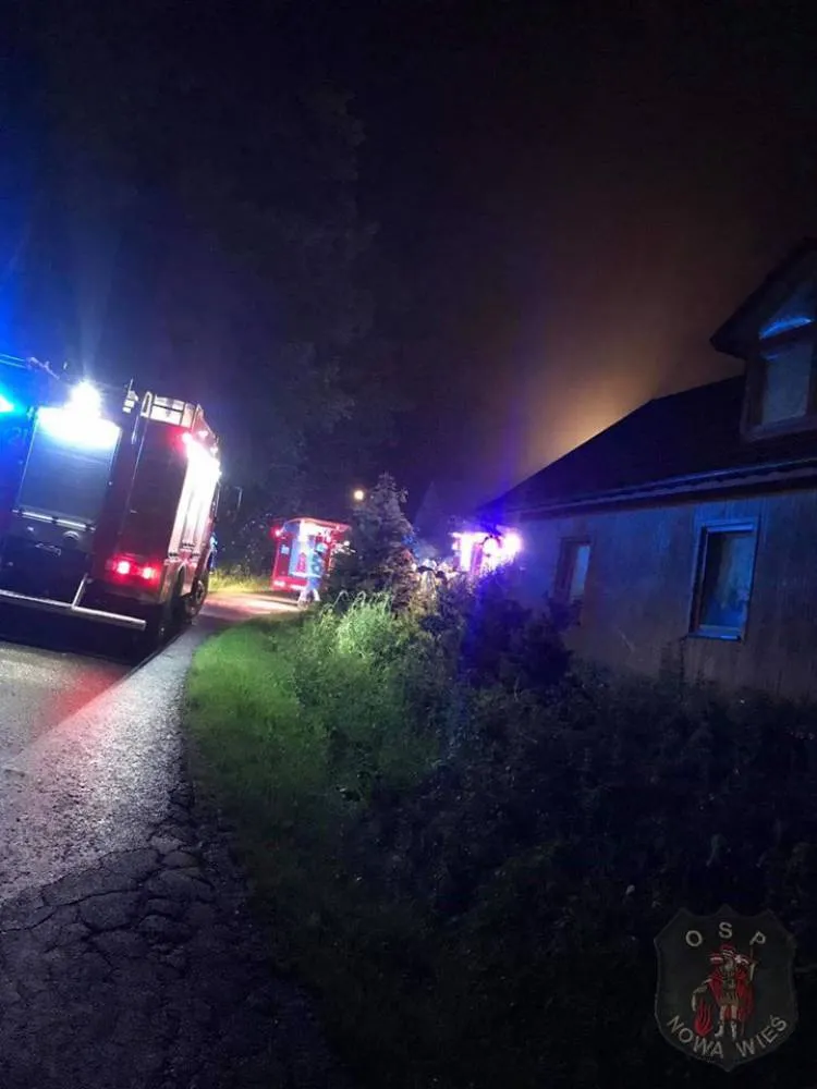 Pożar drewnianego domu w Barnowcu