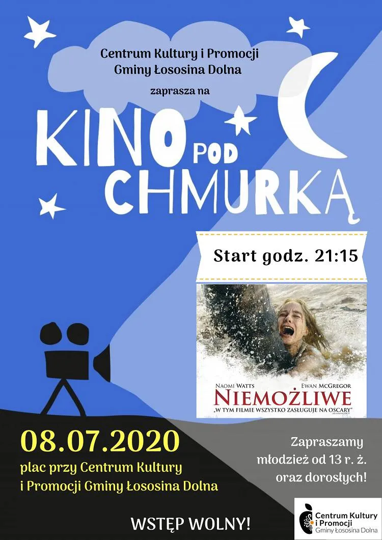 Łososina Dolna. Jutro pierwszy seans filmowy z cyklu Kino pod Chmurką