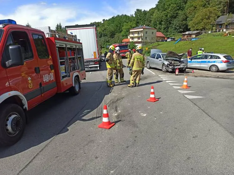 Wypadek na skrzyżowaniu Łosie - Klimkówka