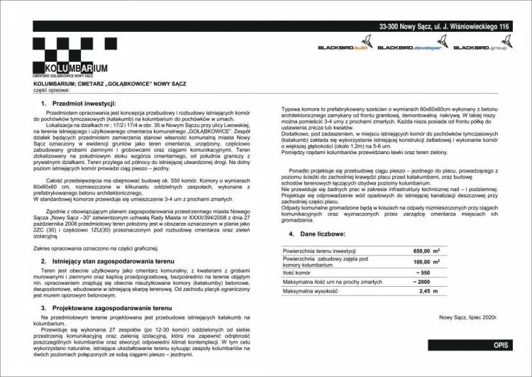 Czy w Nowym Sączu powstanie Kolumbarium?