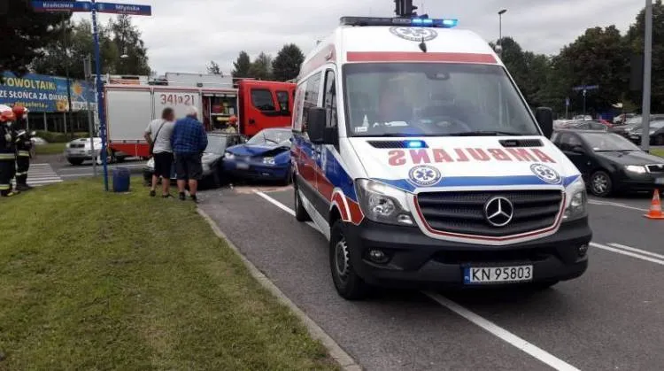 Kraksa na ul. Bulwar Narwiku Nowy Sącz