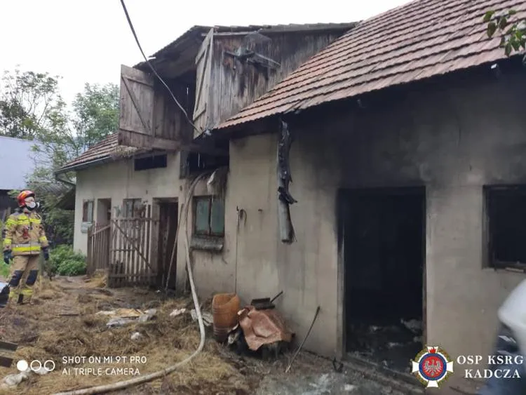 Pożar budynku gospodarczego w Obidzy