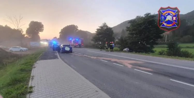 Wypadek w Maciejowej. Jedna osoba trafiła do szpitala