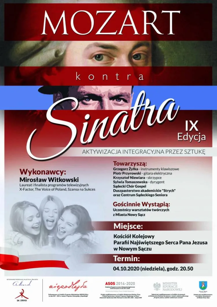 4 października w Nowym Sączu Koncert MOZART kontra SINATRA