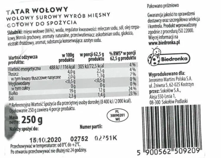GIS ostrzega: Mięso na kotlety i Tatar wołowy z bakteriami