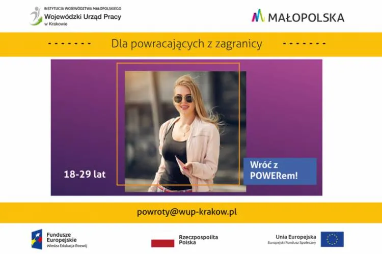 Małopolska pomaga młodym ludziom wracającym z zagranicy realizując projekt „Wróć z POWERem!”