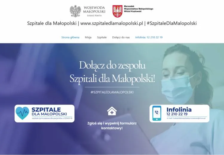 MUW: Ruszyła strona internetowa szpitaledlamalopolski.pl