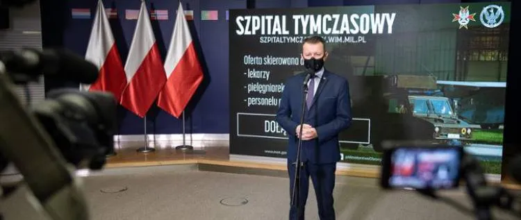 MON: Trwa budowa wojskowego tymczasowego szpitala na Okęciu