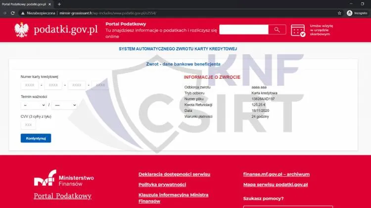 Ministerstwo Finansów ostrzega przed e-mailami podszywającymi się pod podatki.gov.pl