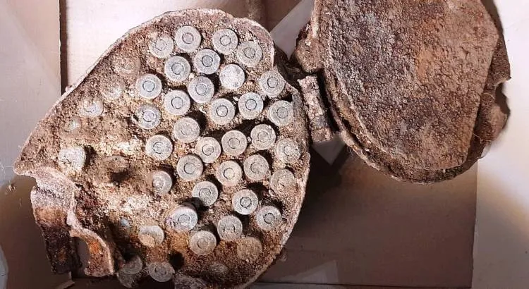 Na terenie parku przy ruinach zamku archeolodzy odkryli amunicję z czasów II wojny światowej