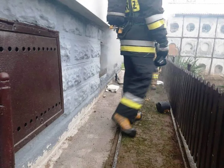 Nowy Sącz, ul Prusa: Pożar kotłowni w budynku jednorodzinnym