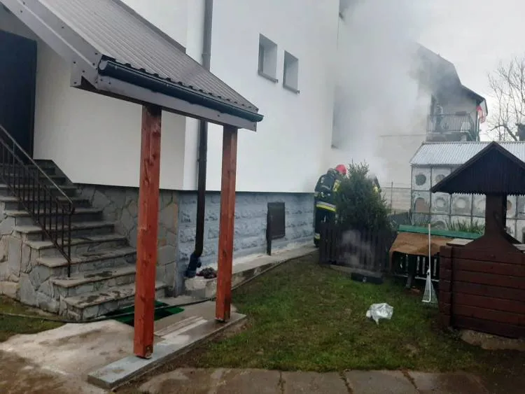 Nowy Sącz, ul Prusa: Pożar kotłowni w budynku jednorodzinnym