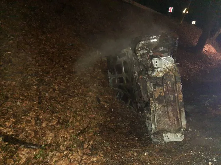 W Kurowie płonęła osobowa Honda Civic